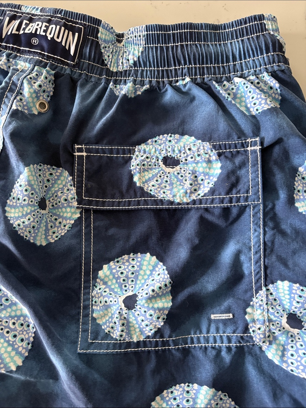 Authentic Vilebrequin Moorea Swim Trunks Blue Sea Urchin Oursinade Men’s Large - Picture 5 of 12
